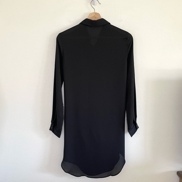 NWT Revolve Krisa Drape Button Front Mini Shirt Dress Tunic Black XS - Picture 9 of 16